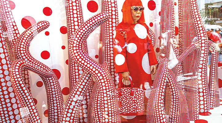 10 July 2012 - New York - A wax figure of Japanese artist Yayoi